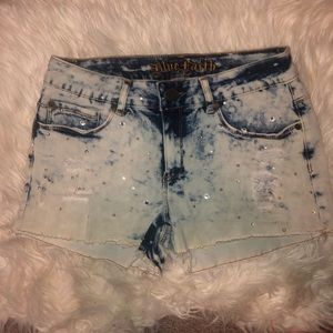 Stoned Acid Wash Jean Shorts